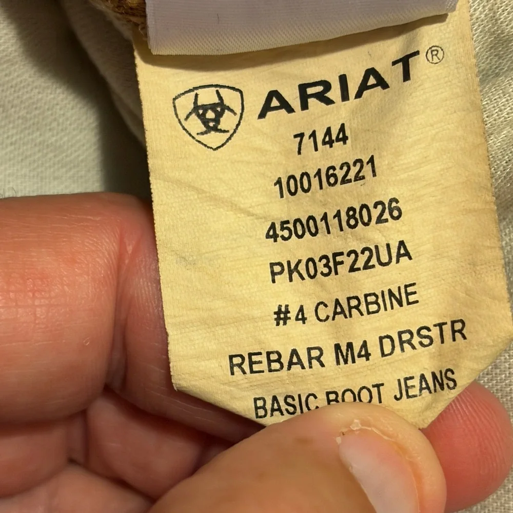 Ariat Rebar M4 Relaxed Boot Cut Jeans Mens 36x30 Carbine Blue Denim Western